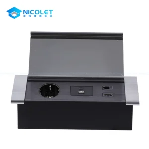 Flip-Up Recessed Desk Power Outlet