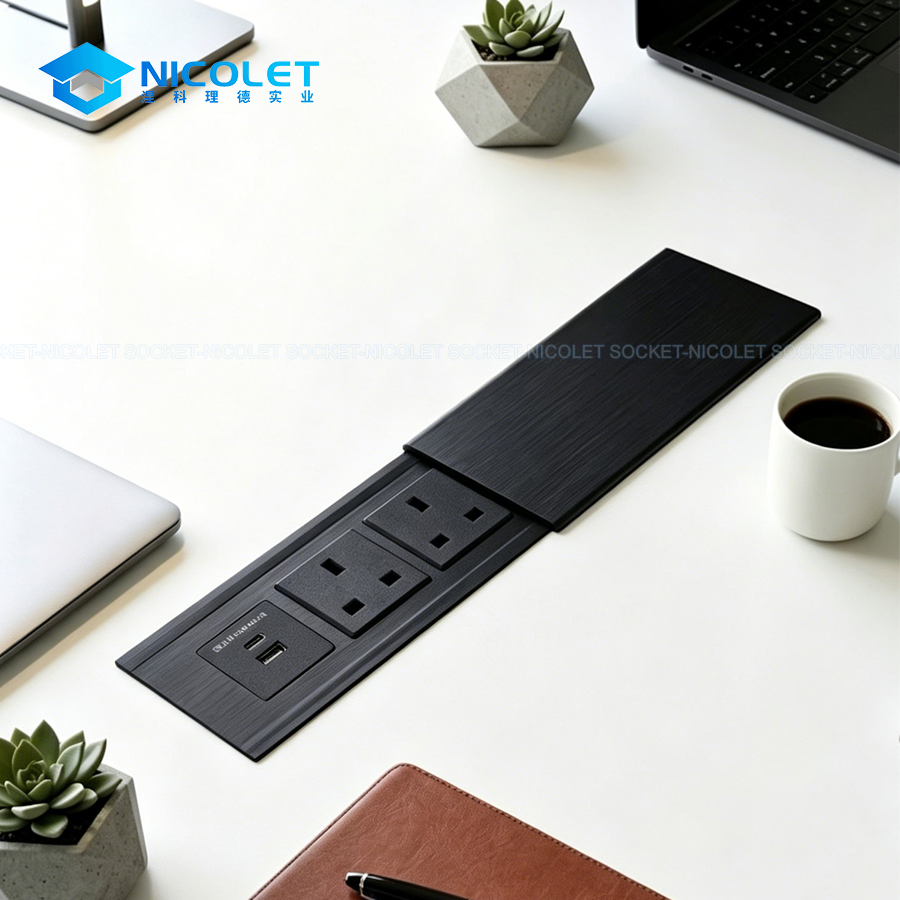 npr s1850 sliding cover desk socket | 65w pd recessed power strip | nicolet Sliding Cover Desk Socket