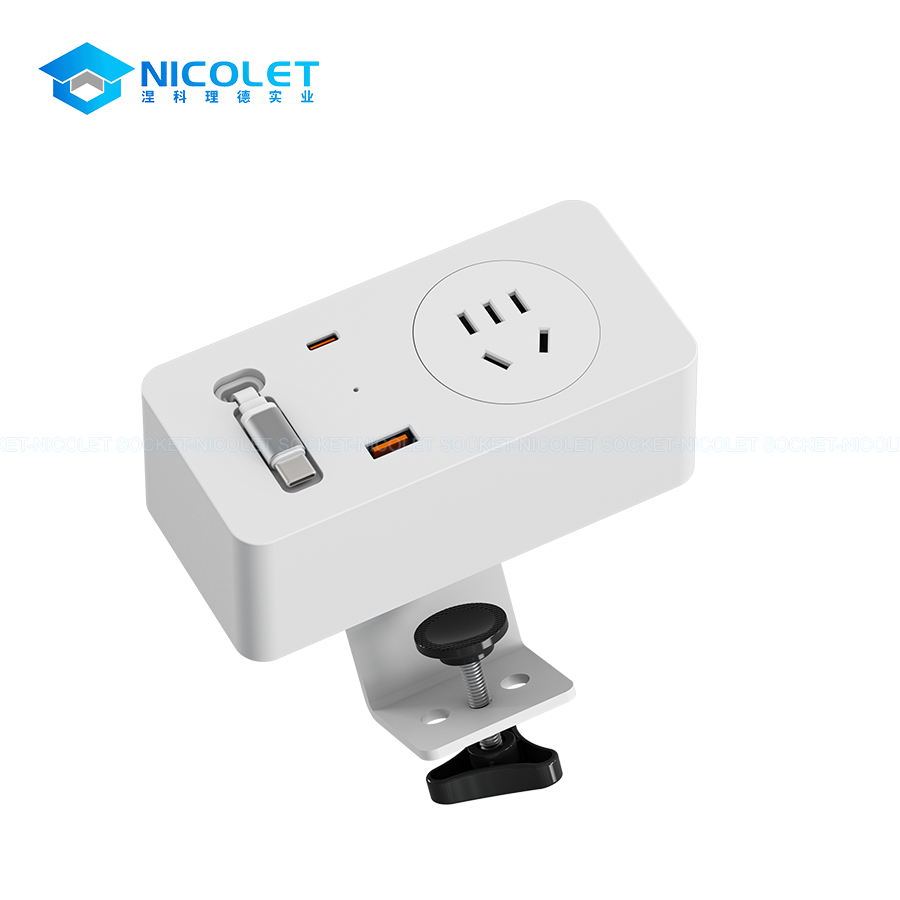 Clamp-On Desk Sockets & Modules clamp-on desk power outlet