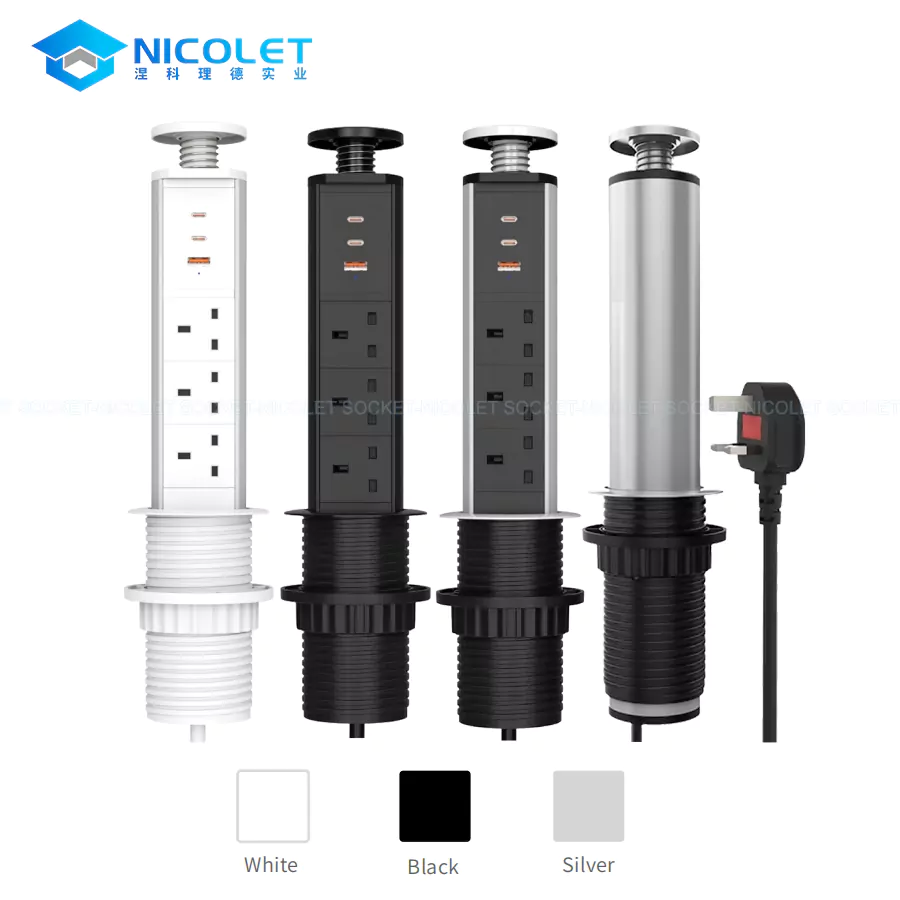 Manual Pop-Up 3 UK Desk Socket