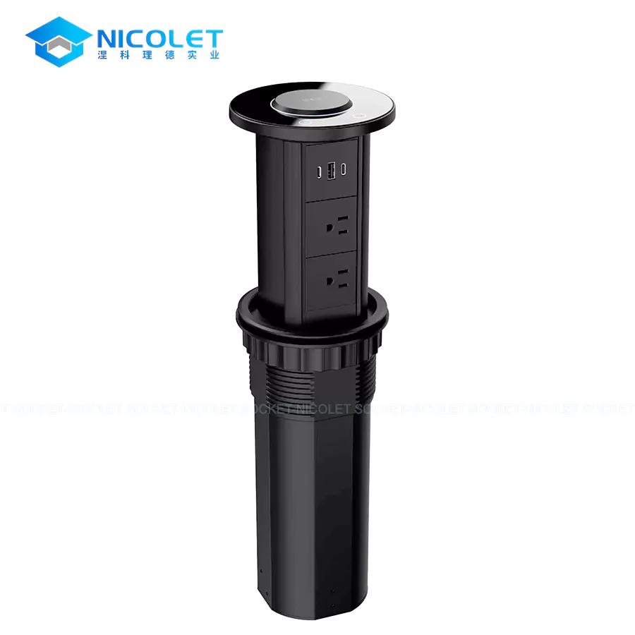 Motorized Pop-Up US Desk Socket
