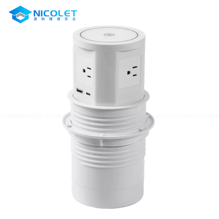 US Pneumatic Pop Up Desk Power Outlet