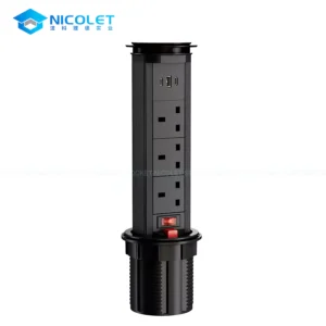 UK Manual Pop-Up Desk Power Outlet
